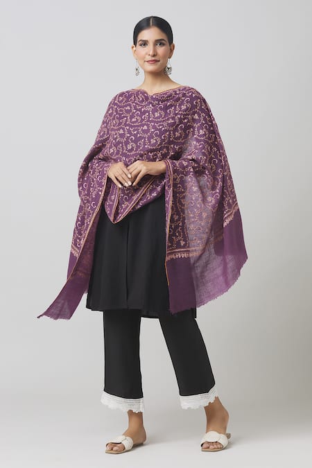 Toosh Kashmir Hand Embroidered Pashmina Shawl 