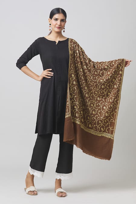 Toosh Kashmir Sozni Embroidered Jaaldar Pashmina Shawl 