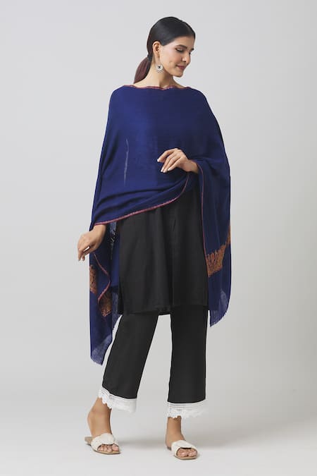 Toosh Kashmir Sozni Embroidered Palladar Pashmina Shawl 