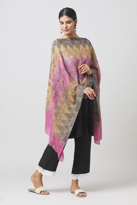 Toosh Kashmir Ekat Sozni Embroidered Pashmina Shawl 