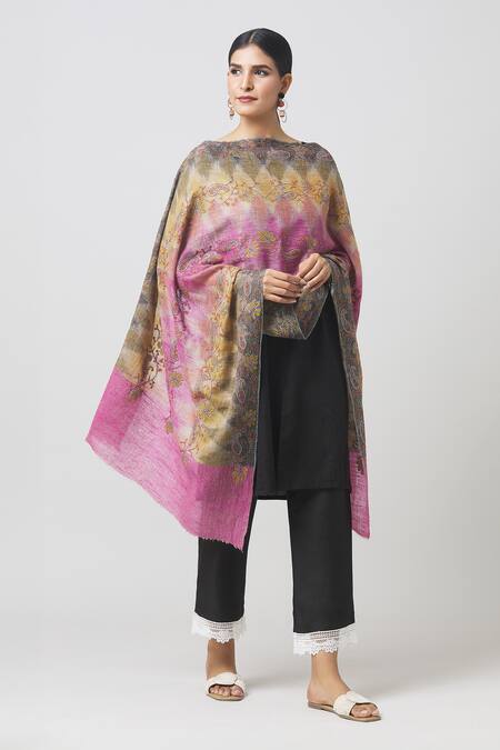 Buy Toosh Kashmir Multi Color Ekat Sozni Embroidered Pashmina Shawl Online at Aza Fashions Buy_Toosh Kashmir_Multi Color Ekat Sozni Embroidered Pashmina Shawl _Online_at_Aza_Fashions