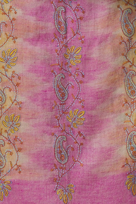 Shop Toosh Kashmir Multi Color Ekat Sozni Embroidered Pashmina Shawl Online at Aza Fashions Shop_Toosh Kashmir_Multi Color Ekat Sozni Embroidered Pashmina Shawl _Online_at_Aza_Fashions