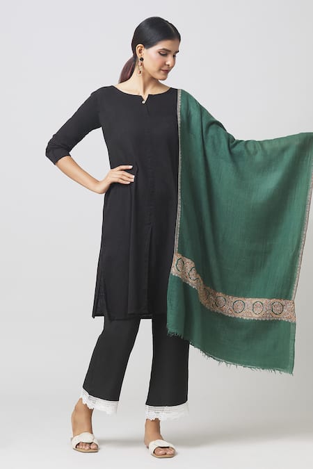 Toosh Kashmir Sozni Palladar Embroidered Pashmina Shawl 