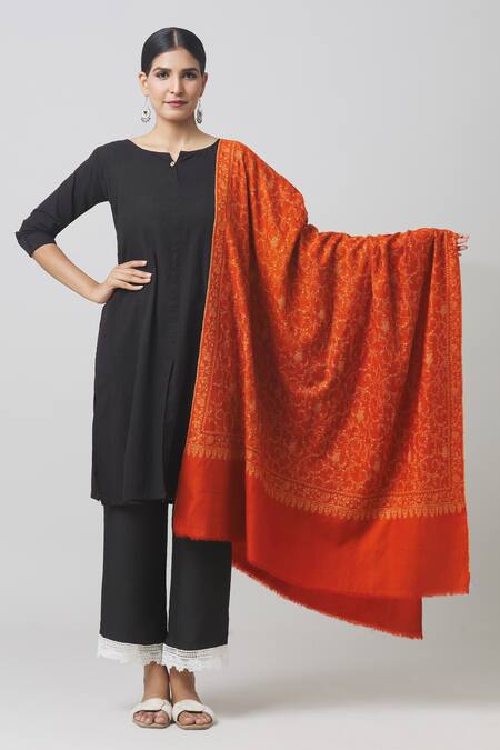Toosh Kashmir Sozni Hand Embroidered Pashmina Shawl 