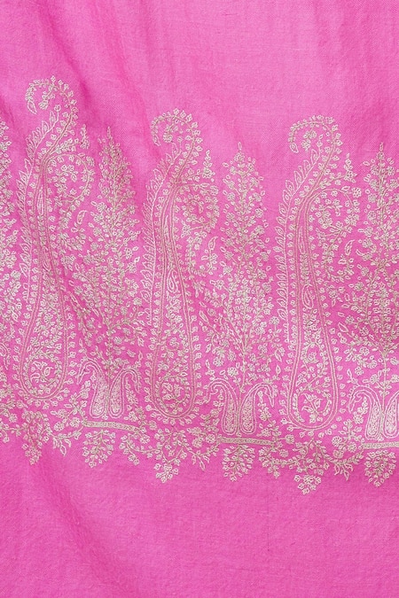 Buy Toosh Kashmir Pink Sozni Embroidered Palldar Pashmina Shawl Online at Aza Fashions Buy_Toosh Kashmir_Pink Sozni Embroidered Palldar Pashmina Shawl_Online_at_Aza_Fashions