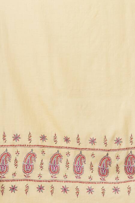 Toosh Kashmir Cream Sozni Hand Embroidered Palldar Pashmina Shawl at Aza Fashions Toosh Kashmir_Cream Sozni Hand Embroidered Palldar Pashmina Shawl_at_Aza_Fashions
