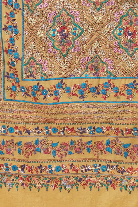 Shop Toosh Kashmir Beige Sozni Embroidered Jamawar Pashmina Shawl Online at Aza Fashions Shop_Toosh Kashmir_Beige Sozni Embroidered Jamawar Pashmina Shawl_Online_at_Aza_Fashions