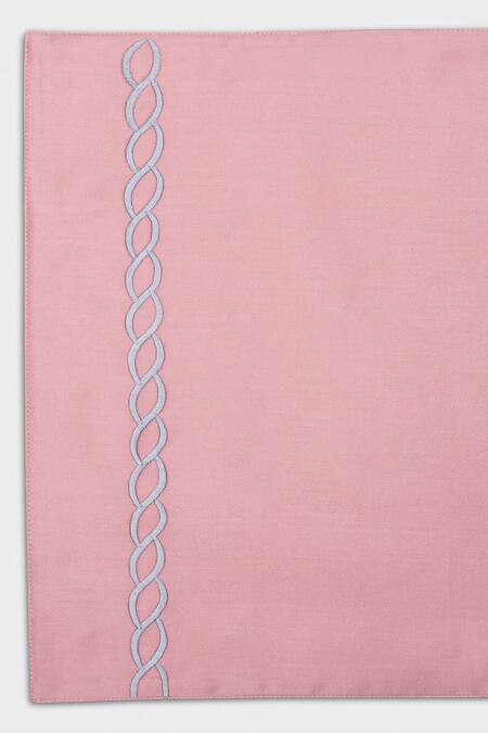 Veda Homes_Coral 100% Cotton Thread Embroidered Placemats - Set Of 6_Online_at_Aza_Fashions