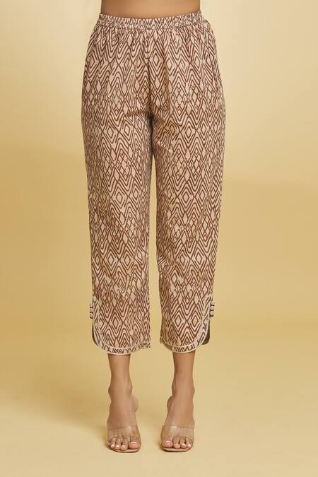 Shop Maayera Jaipur Beige Cotton, Silk Organza Sequins Round Floral Mandala Pattern Kurta Pant Set Online at Aza Fashions Shop_Maayera Jaipur_Beige Cotton, Silk Organza Sequins Round Floral Mandala Pattern Kurta Pant Set _Online_at_Aza_Fashions