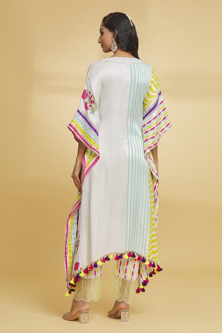 Maayera Jaipur Carnival Bloom Sequin Embellished Kaftan With Pant 