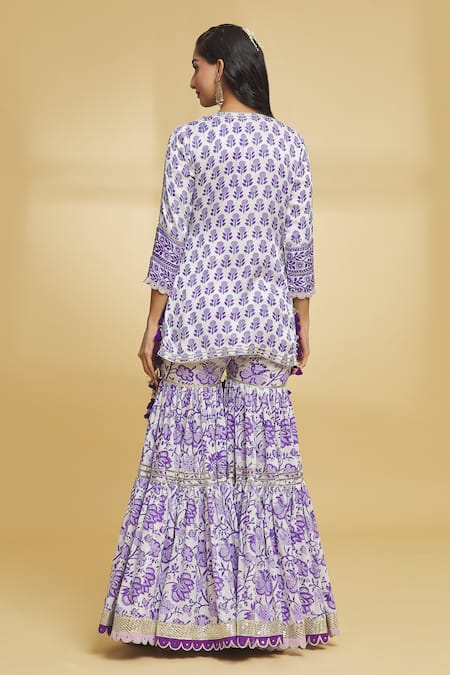 Maayera Jaipur Bud Bloom Print Kurti Gharara Set 