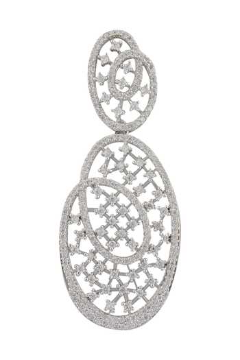 Saga Jewels_Silver Plated Zari Zirconia Embellished Earrings_at_Aza_Fashions