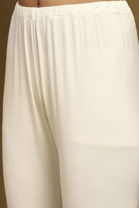 Shop_Ritu Kumar_Black Viscose, Silk, Lycra Embroidery, Tassels Abstract Floral Anarkali Set _Online_at_Aza_Fashions