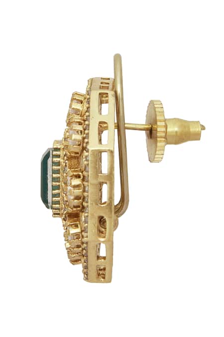 Buy Moh-Maya By Disha Khatri Gold Plated Zari, Diamonds, Stones Emerald Polki Choker Set Online at Aza Fashions Buy_Moh-Maya By Disha Khatri_Gold Plated Zari, Diamonds, Stones Emerald Polki Choker Set _Online_at_Aza_Fashions