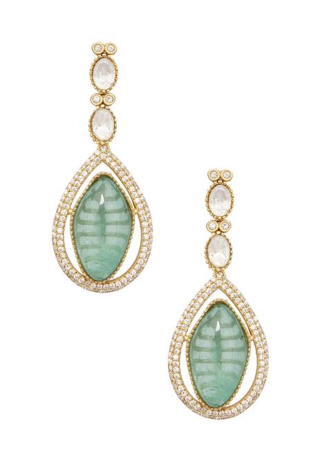 Moh-Maya By Disha Khatri_Gold Plated Stones Doublet Embellished Necklace Set _at_Aza_Fashions