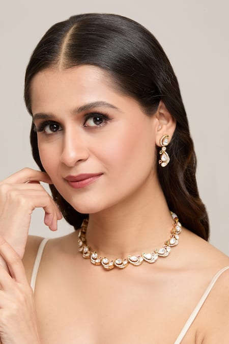 Moh-Maya by Disha Khatri Stone Embellished Bird Necklace Set 