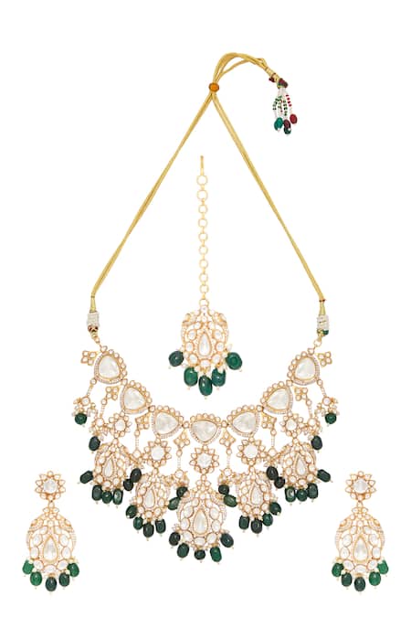 Moh-Maya By Disha Khatri Floral Beads Embellished Necklace Set 