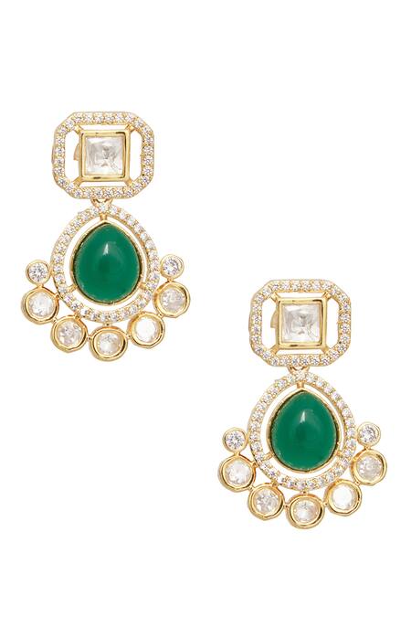 Buy_Moh-Maya By Disha Khatri_Gold Plated Pearls Kundan Embellished Pendant Necklace Set 