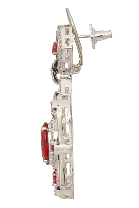 Moh-Maya By Disha Khatri Silver Plated Stones Embellished Pendant Necklace Set at Aza Fashions Moh-Maya By Disha Khatri_Silver Plated Stones Embellished Pendant Necklace Set _at_Aza_Fashions