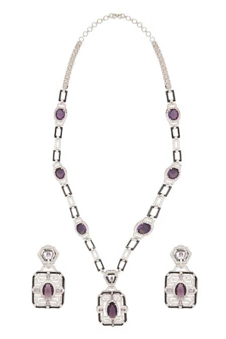 Moh-Maya By Disha Khatri Stone Studded Pendant Necklace Set 