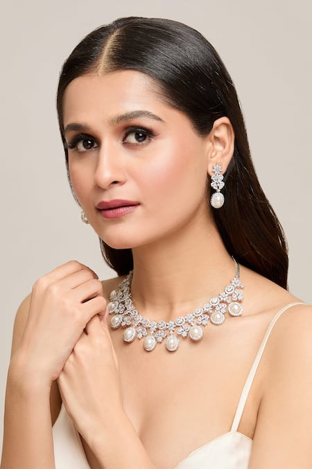 Moh-Maya By Disha Khatri Pearl Embellished Choker Set 