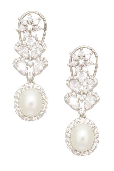 Moh-Maya By Disha Khatri Silver Plated Pearls, Stones Embellished Choker Set Online at Aza Fashions Moh-Maya By Disha Khatri_Silver Plated Pearls, Stones Embellished Choker Set _Online_at_Aza_Fashions