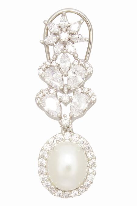 Buy Moh-Maya By Disha Khatri Silver Plated Pearls, Stones Embellished Choker Set Buy_Moh-Maya By Disha Khatri_Silver Plated Pearls, Stones Embellished Choker Set