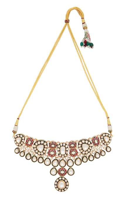 Buy Moh-Maya By Disha Khatri Gold Plated Stones Embellished Choker Set Buy_Moh-Maya By Disha Khatri_Gold Plated Stones Embellished Choker Set