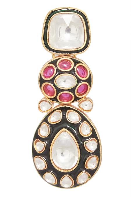 Shop Moh-Maya By Disha Khatri Gold Plated Stones Embellished Choker Set Shop_Moh-Maya By Disha Khatri_Gold Plated Stones Embellished Choker Set