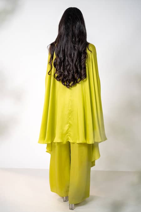 Aanchal Vijaywargi Pearl Embroidered Draped Kaftan & Flared Pant 