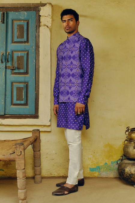 Drishti & Zahabia Bandhej Print Bundi & Kurta Set 