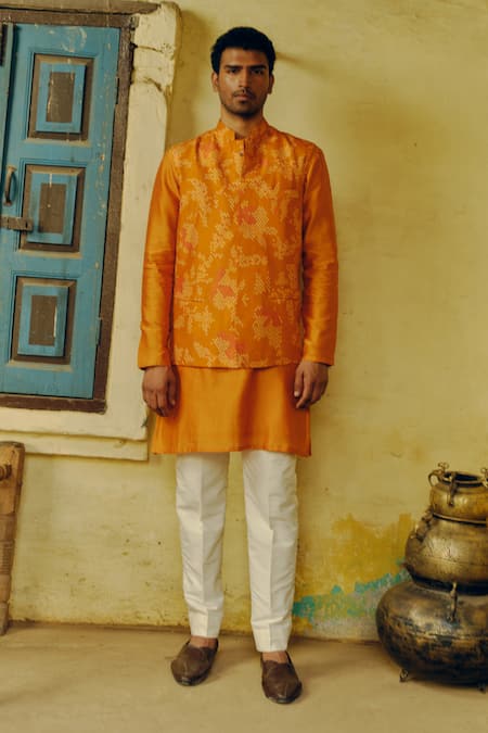 Drishti & Zahabia Printed Bundi & Kurta Set 