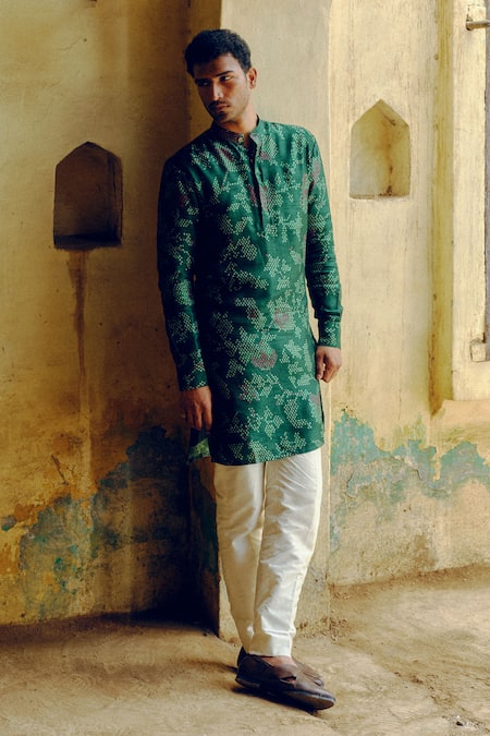 Drishti & Zahabia Bandhej Print Kurta With Pant 