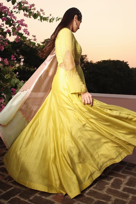 Shweta Aggarwal Hand Embroidered Bodice Anarkali With Dupatta 