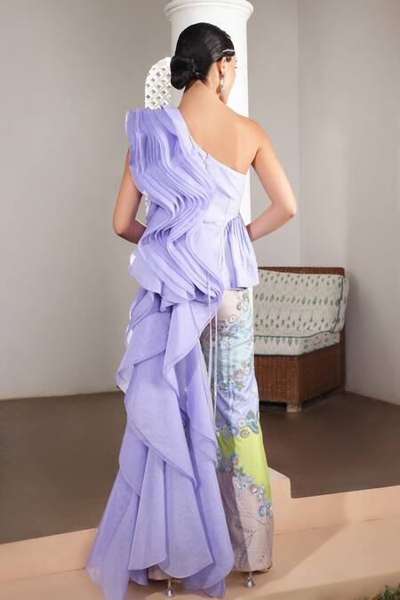 Shweta Aggarwal Ruffled Top With Embroidered Pant 