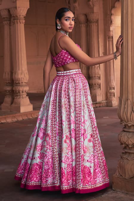 Diyarajvvir Petunia Sequin Mirror Embroidered Lehenga Set 
