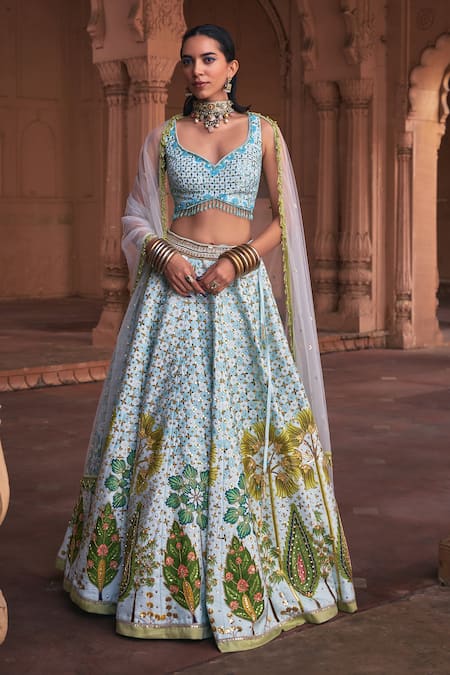 DiyaRajvvir Gulbahar Mirror Embroidered Lehenga Set 