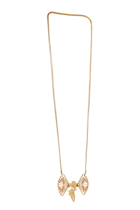 Itrana Sash Geometric Carved Pendant Necklace 