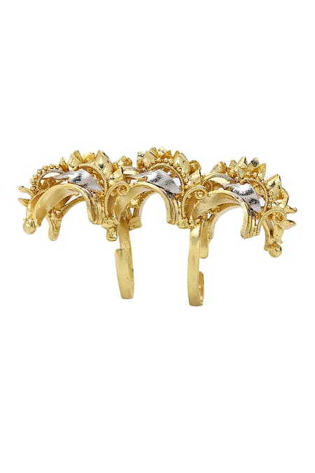 Shop_Itrana_Gold Plated Beads Chain Embellished Ring 