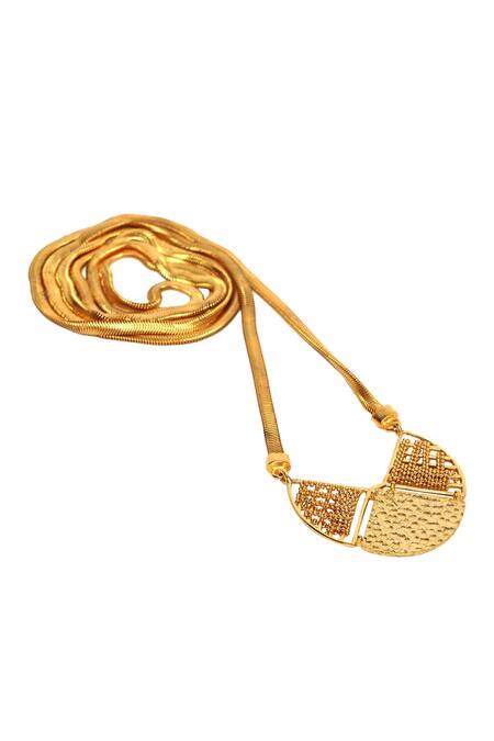 Itrana Gold Plated Maze Interwine Long Necklace Online at Aza Fashions Itrana_Gold Plated Maze Interwine Long Necklace _Online_at_Aza_Fashions