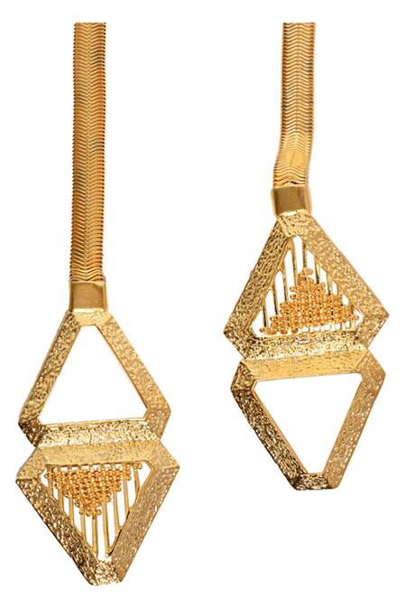 Shop Itrana Gold Plated Prism Reflection Long Necklace Online at Aza Fashions Shop_Itrana_Gold Plated Prism Reflection Long Necklace _Online_at_Aza_Fashions