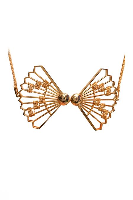 Buy Itrana Gold Plated Bow Cheer Choker Online at Aza Fashions Buy_Itrana_Gold Plated Bow Cheer Choker _Online_at_Aza_Fashions