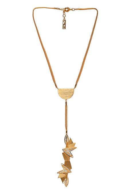 Shop_Itrana_Gold Plated Heartful Love Pendant Necklace Set _Online_at_Aza_Fashions