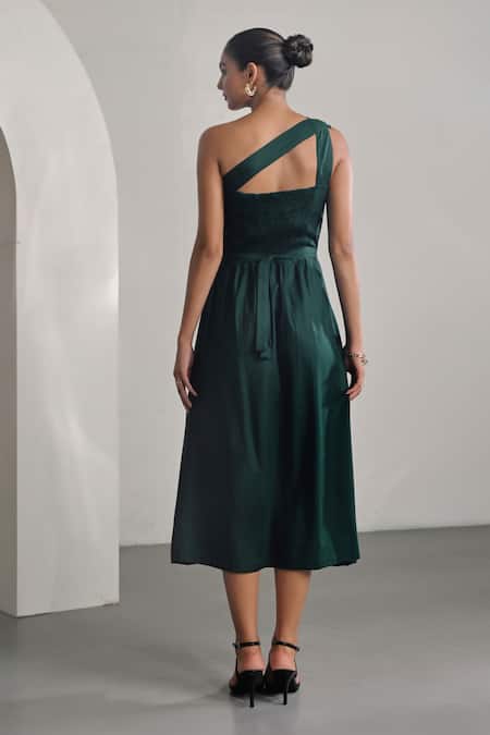 Moontara Plain One-Shoulder Dress 