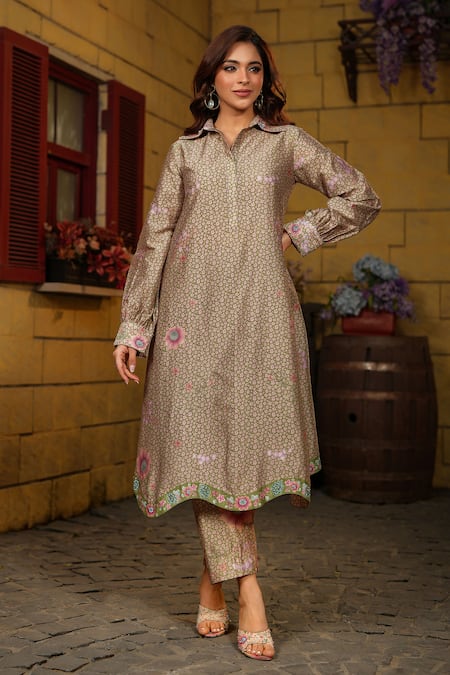 Label Niti Bothra Miniature Flower Print Kurta With Pant 