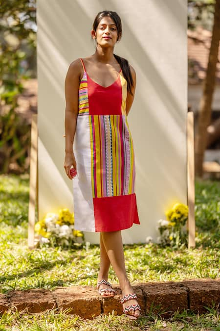 PRACHI KAMAT Portuguese Print Midi Dress 