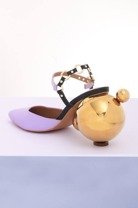 Papa Don't Preach Accessories Purple Atomic Heels Online at Aza Fashions Papa Don't Preach Accessories_Purple Atomic Heels _Online_at_Aza_Fashions