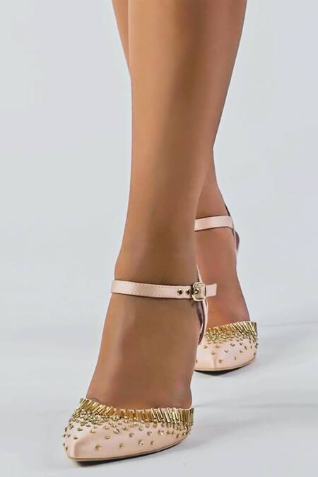 Buy_Papa Don't Preach Accessories_Rose Gold Studs Isadora Metallic Studded Stilettos 