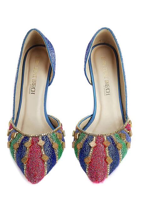 Buy Papa Don't Preach Accessories Blue Beads, Studs Midnights Babe Embroidered Stiletto Pumps Online at Aza Fashions Buy_Papa Don't Preach Accessories_Blue Beads, Studs Midnights Babe Embroidered Stiletto Pumps _Online_at_Aza_Fashions