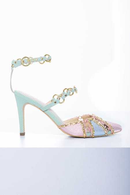 Papa Don't Preach Accessories Sugar Ringlet 3D Metallic Bead Embroidered Stilettos 